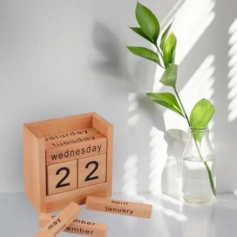 Table decoration calendar wooden material