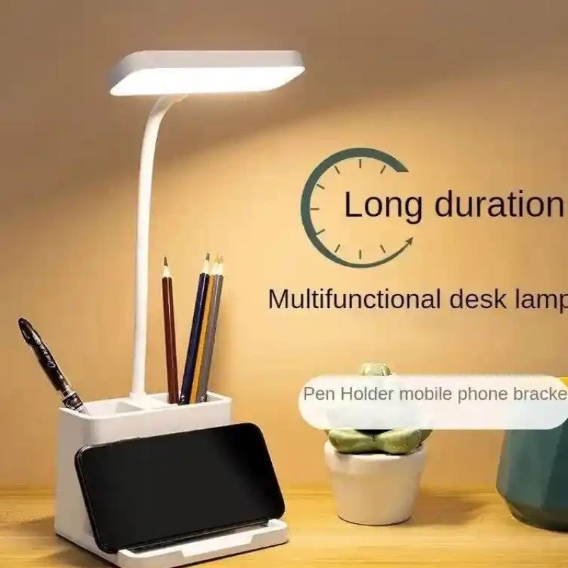 LED Study Lamp with Pen Holder &amp;amp; Phone Stand | Touch Dimmable Desk Light