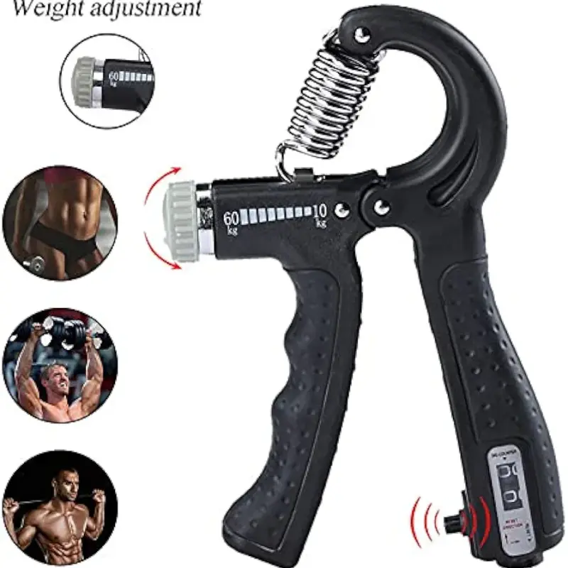 Adjustable Hand Grip Power Exerciser Forearm Wrist Strengthener Gripper With Counter