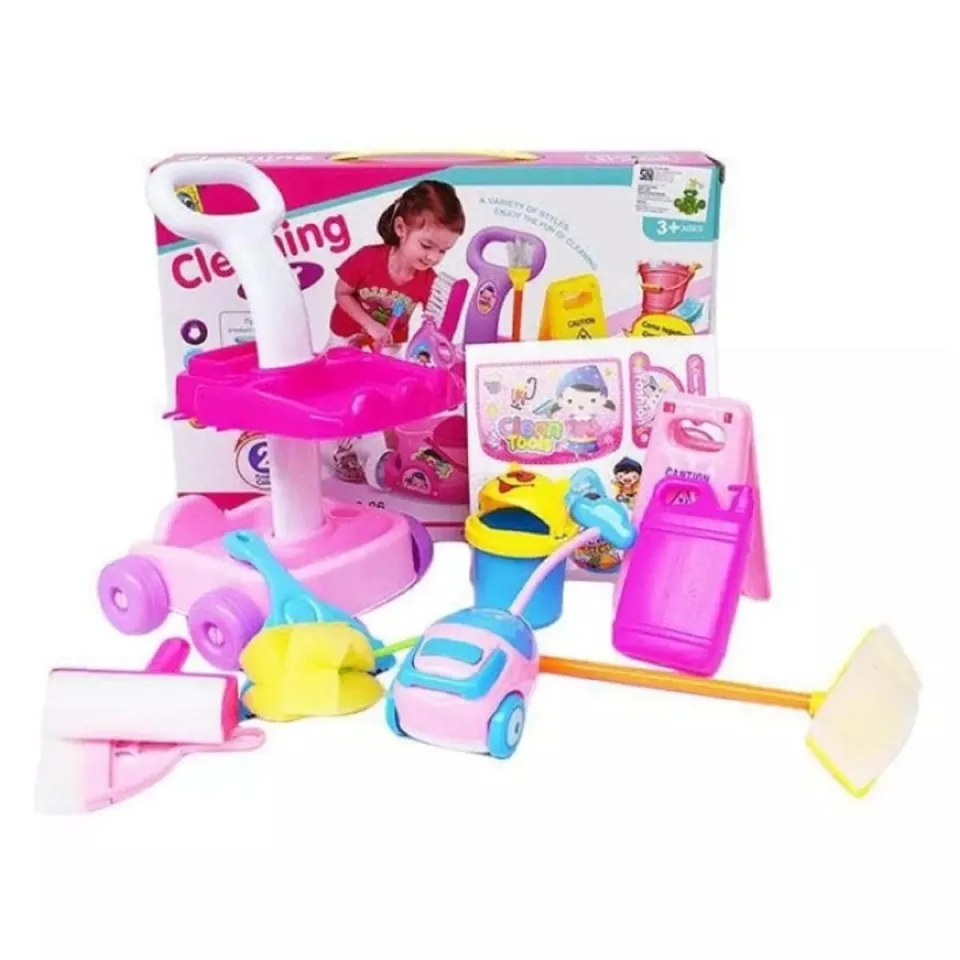 Baby Cleaning Car Set Kit With Trolley With Accessories