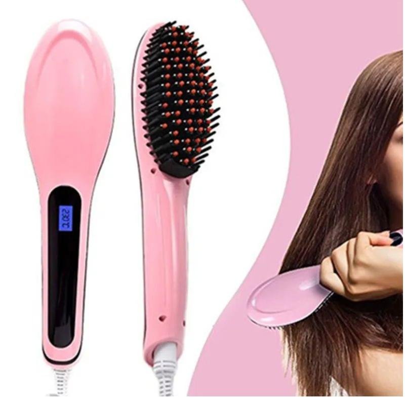 Digital Fast Brush Electric Hair Straightener