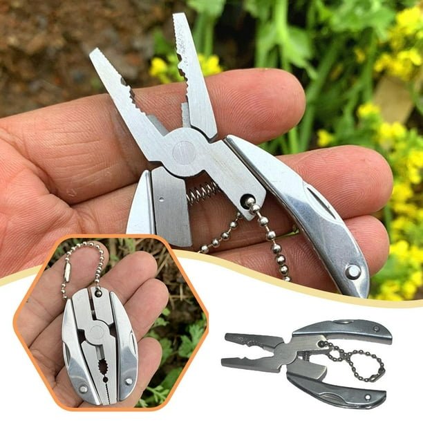 Polished 6 in 1 Mini Stainless Steel Multitool Pliers Professional Multi Tools Pocket Knife For Camping Outdoor