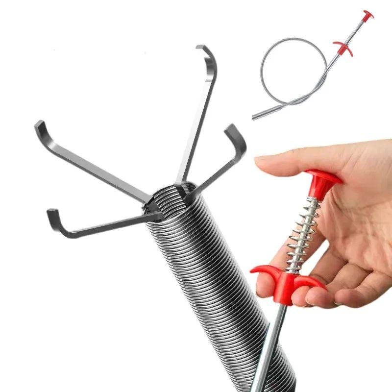 90cm Bendable Drain Clog Dredge Tools Water Sink Cleaning Hook Sewer Dredging Spring Pipe Hair Remover Bathroom Hair Cleaner